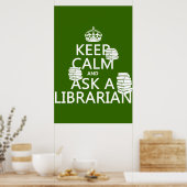 Poster Restez calme et demandez à un bibliothécaire (n'im (Cuisine)