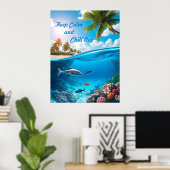 Poster Restez calme et détendez-vous (Bureau à domicile)