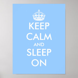 Poster Restez calme et dormez sur   Baby blue nursery pos