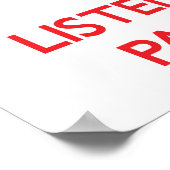 Poster Restez calme et écoutez le Paralegal (Coin)