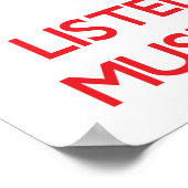 Poster Restez calme et écoutez l'enseignant de musique (Coin)