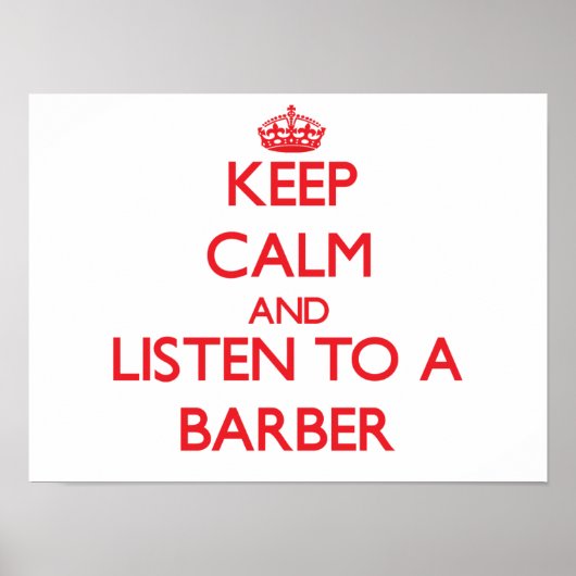 Poster Restez calme et écoutez un coiffeur (Devant)
