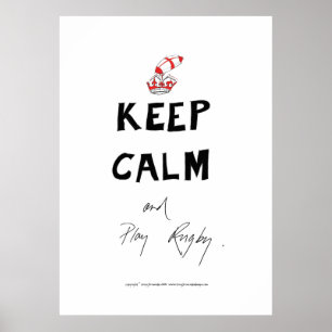 Poster restez calme et jouez au rugby, tony fernandes