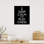 Poster Restez Calme Et Jouez Aux Échecs (Cuisine)