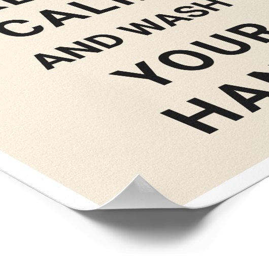 Poster Restez calme et lavez vos mains Coronavirus COVID- (Coin)