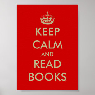 Poster Restez calme et lisez l'affiche des livres