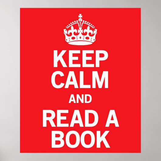 Poster Restez calme et lisez un livre (Devant)