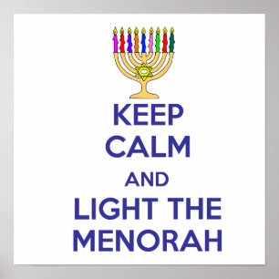 Poster Restez calme et Lumière sur la Menorah