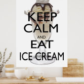 Poster Restez calme et mangez de la glace (Cuisine)