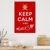 Poster Restez calme et mouS ! ! ! Rouge&blanc (Cuisine)