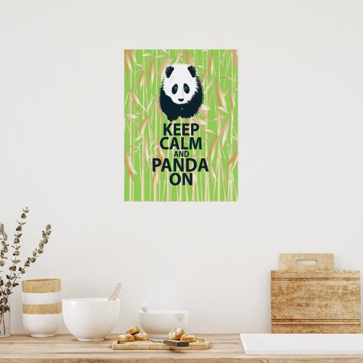 Poster Restez calme et panda sur l'affiche Art Imprimer B (Cuisine)