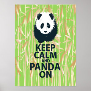 Poster Restez calme et panda sur l'affiche Art Imprimer B