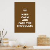Poster Restez calme et passez le chocolat (Cuisine)