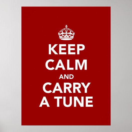Poster Restez calme et portez une tonalité (Devant)