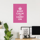 Poster Restez calme et poursuivez (Bureau à domicile)