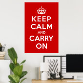 Poster Restez calme et poursuivez (Bureau à domicile)