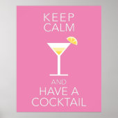 Poster Restez Calme Et Prenez Un Cocktail (Devant)