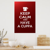 Poster Restez calme et prenez un cuppa (Cuisine)