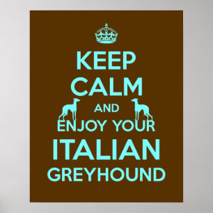 Poster Restez calme et profitez de votre Greyhound italie