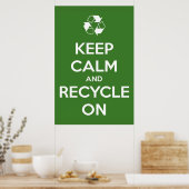 Poster Restez calme et recyclez sur l'affiche verte (Cuisine)