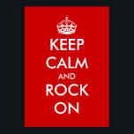 Poster Restez calme et rocez sur l'affiche<br><div class="desc">Restez calme et rock sur l'affiche. Restez calme et continuez votre parodie de design.</div>