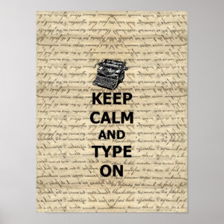 Poster Restez calme et tapez sur