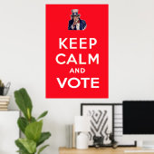 Poster Restez calme et votez (Bureau à domicile)
