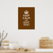 Poster Restez calme et votre texte Brown (Cuisine)