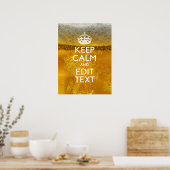 Poster Restez calme et votre texte pour une grande bière (Cuisine)