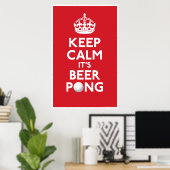 Poster Restez Calme Il Bière Pong Imprimer (Bureau à domicile)