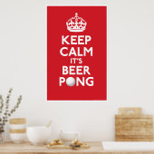 Poster Restez Calme Il Bière Pong Imprimer (Cuisine)