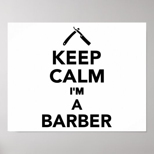 Poster Restez calme Je suis un Barbier (Devant)