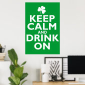 Poster Restez calme Jour de la Saint Patrick Humour (Bureau à domicile)