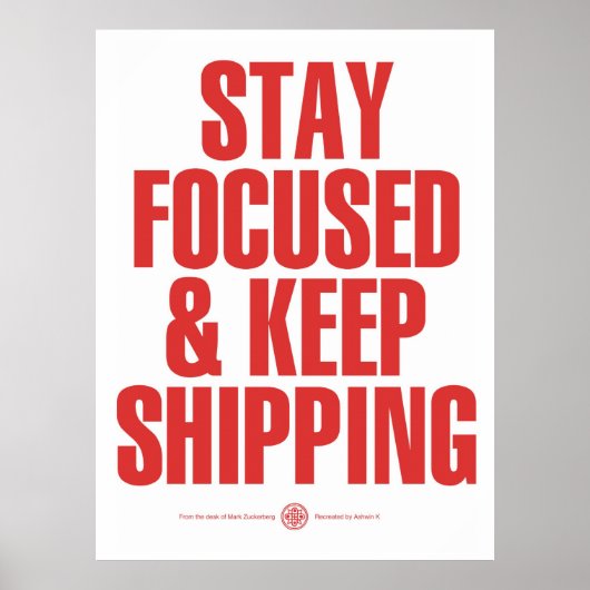 Poster Restez concentré et continuez à expédier (Devant)