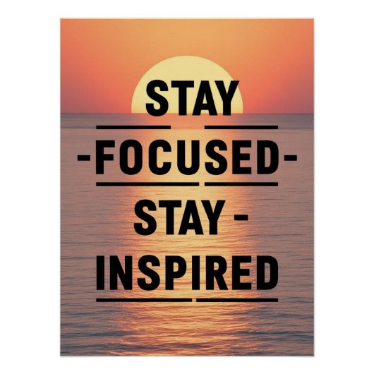 Poster Restez concentré, restez inspiré (Devant)