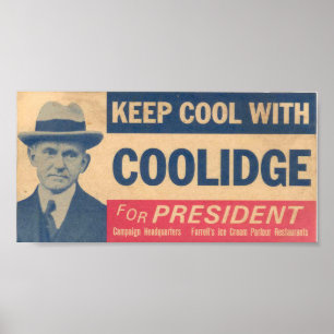 Poster Restez Cool avec Coolidge pour le président