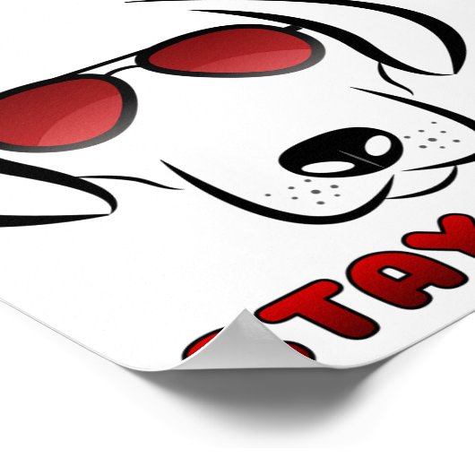 Poster Restez Cool - Chien (Coin)