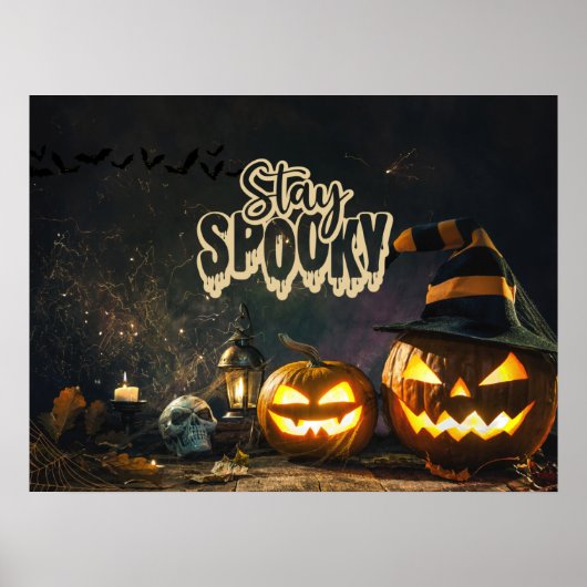 Poster Restez Éffrayant Halloween Night Holiday (Devant)