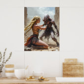 Poster Restez en arrière (Cuisine)