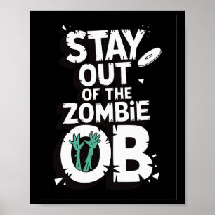 Poster Restez en dehors de l'Ob Zombie Drôle Disc Golf Am