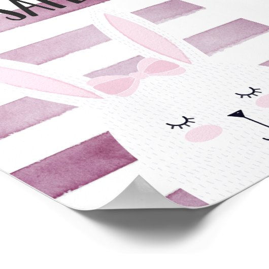 Poster Restez en sécurité Citation Drôle lapin dans les t (Coin)