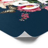 Poster Restez en sécurité Typographie Florale Vintage (Coin)