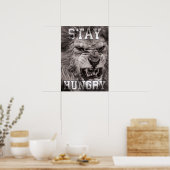 Poster Restez Faim, Lion, Hustle, Salle de gym, Motivatio (Cuisine)