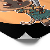 Poster Restez fort Chat guerrier (Coin)