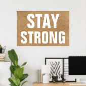 Poster Restez fort Inspirationnel Brown Creative (Bureau à domicile)