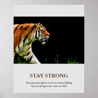 Poster Restez fort Tigre Motivationnel Animal Artwork
