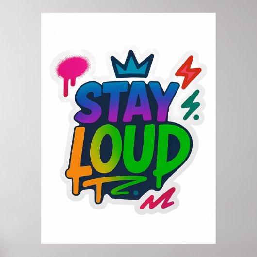 Poster Restez forte Graffiti Neon (Devant)