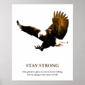 Poster Restez forts Aigle à tête blanche Motivationnel (Devant)