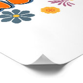 Poster Restez Groovy Flower Power 60's Rétro (Coin)