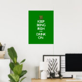 Poster Restez Irlandais (Bureau à domicile)